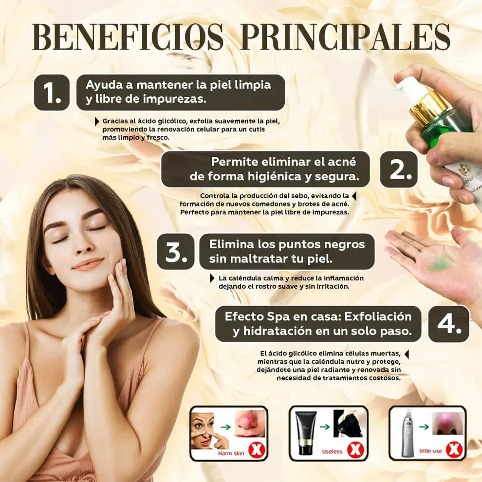 REMOVEDOR DE PUNTOS NEGROS Y ACNE - Validado al 100% - FRASCO GRANDE ( 120 ml)